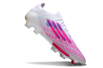 Men's Adidas F50+ Elite Lightstrike Pro FG Football Boots - White/Pink/Blue