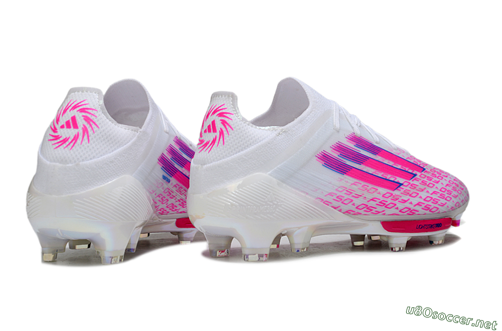 Men's Adidas F50+ Elite Lightstrike Pro FG Football Boots - White/Pink/Blue 6