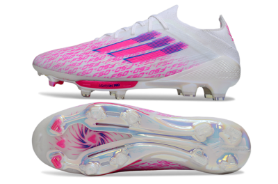 Men's Adidas F50+ Elite Lightstrike Pro FG Football Boots - White/Pink/Blue
