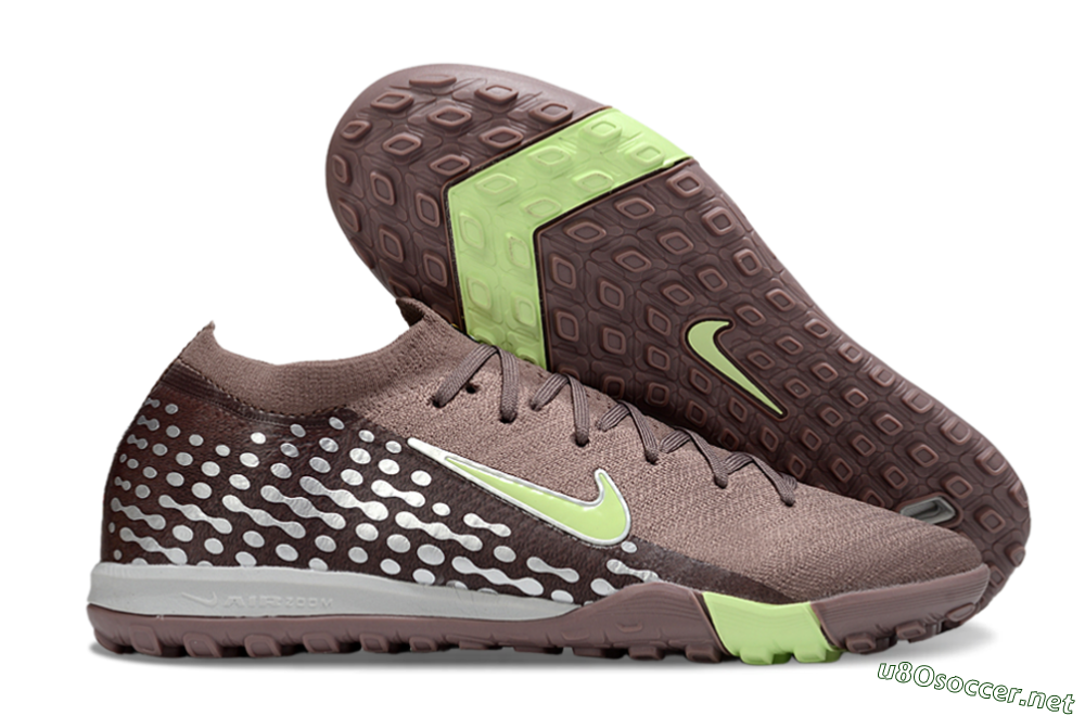 Men's Nike Air Zoom Mercurial Vapor 16 Elite TF Football Shoes - Brown/Yellow/Silver 2