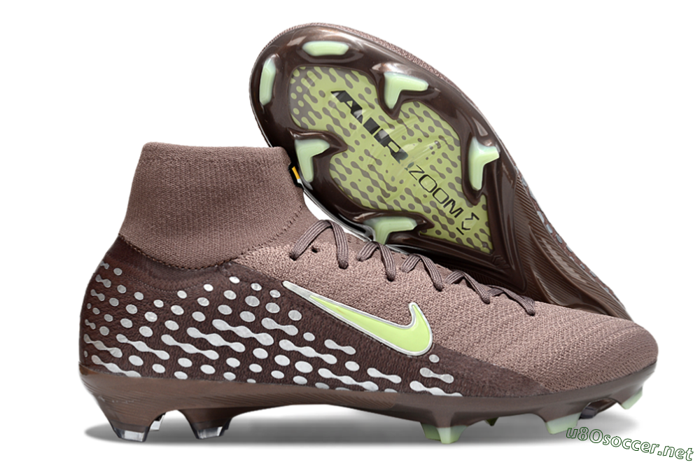 Unisex Nike Air Zoom Mercurial Superfly 10 Elite FG Football Boots - Brown/Yellow/Silver 2