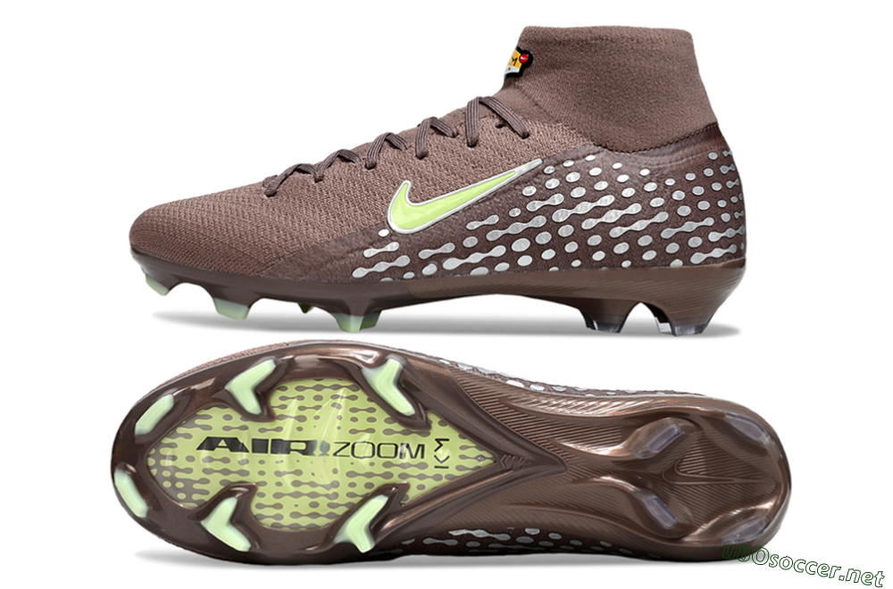 Unisex Nike Air Zoom Mercurial Superfly 10 Elite FG Football Boots - Brown/Yellow/Silver 1