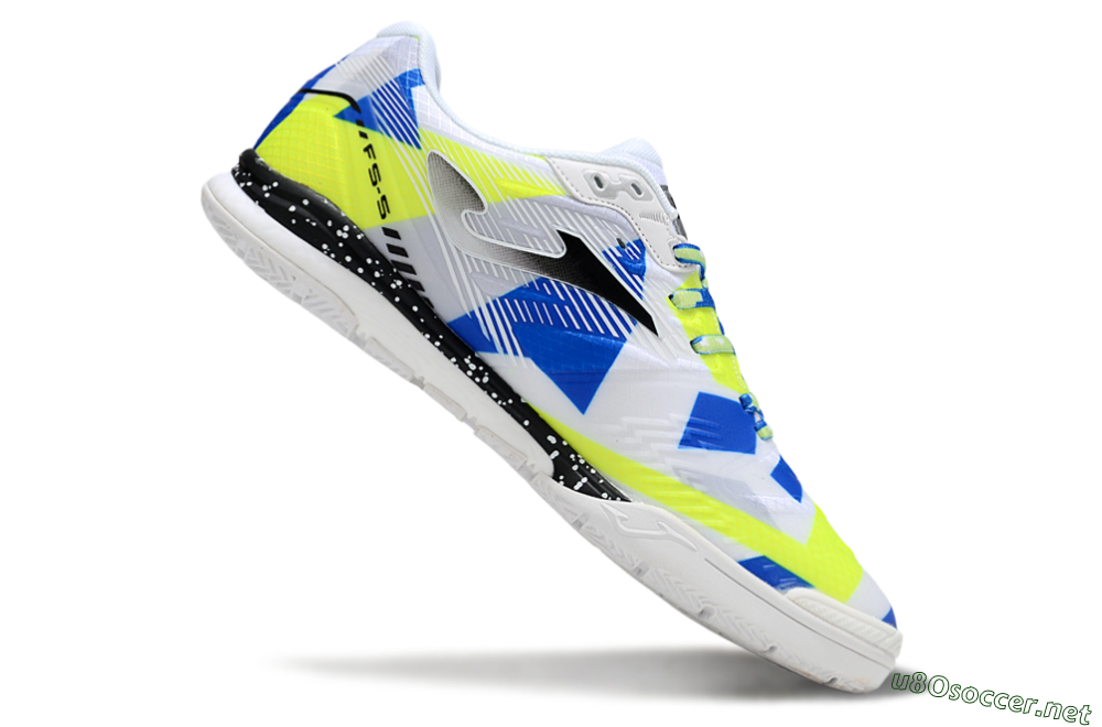 Men's Joma Top Flex IC Football Shoes - White/Blue/Yellow 4