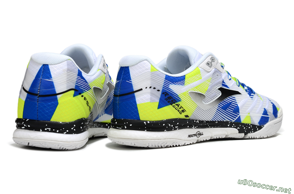 Men's Joma Top Flex IC Football Shoes - White/Blue/Yellow 6