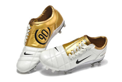 Men's Nike Air Zoom Total 90 III FG Football Boots - White/Black/Gold