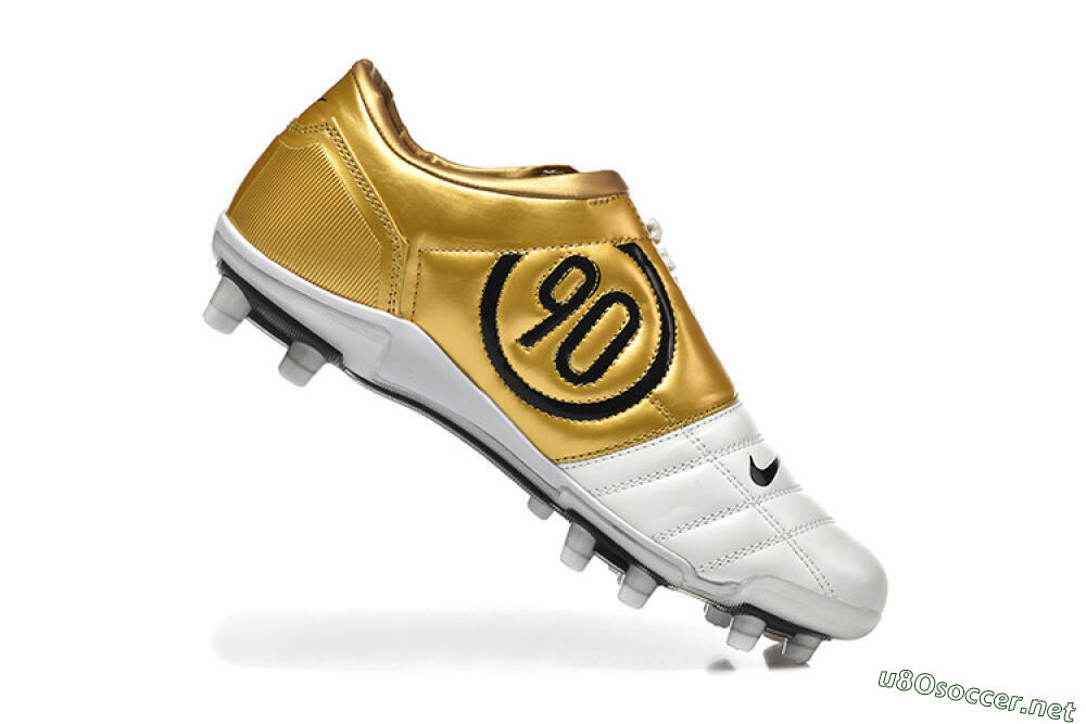 Men's Nike Air Zoom Total 90 III FG Football Boots - White/Black/Gold 7