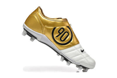 Men's Nike Air Zoom Total 90 III FG Football Boots - White/Black/Gold