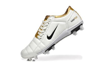 Men's Nike Air Zoom Total 90 III FG Football Boots - White/Black/Gold