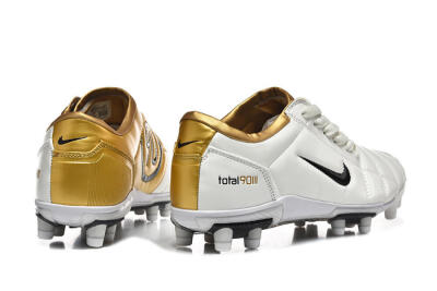 Men's Nike Air Zoom Total 90 III FG Football Boots - White/Black/Gold