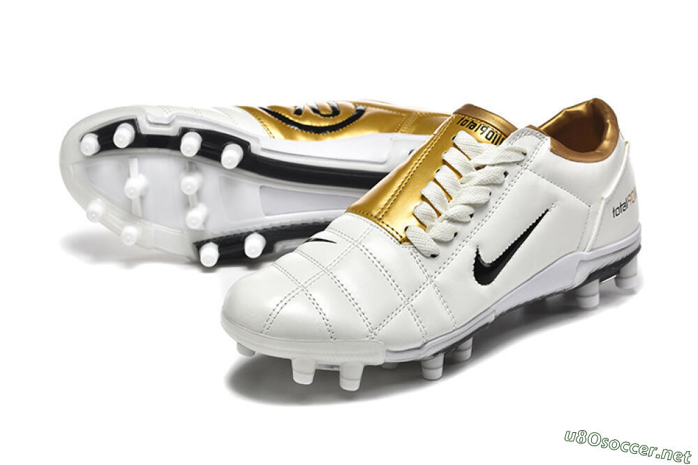 Men's Nike Air Zoom Total 90 III FG Football Boots - White/Black/Gold 3