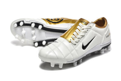 Men's Nike Air Zoom Total 90 III FG Football Boots - White/Black/Gold