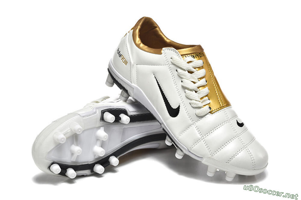 Men's Nike Air Zoom Total 90 III FG Football Boots - White/Black/Gold 4