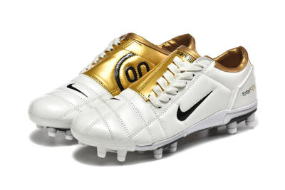 Men's Nike Air Zoom Total 90 III FG Football Boots - White/Black/Gold