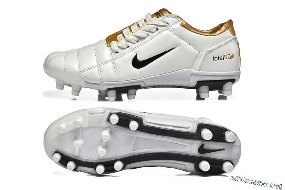 Men's Nike Air Zoom Total 90 III FG Football Boots - White/Black/Gold 1
