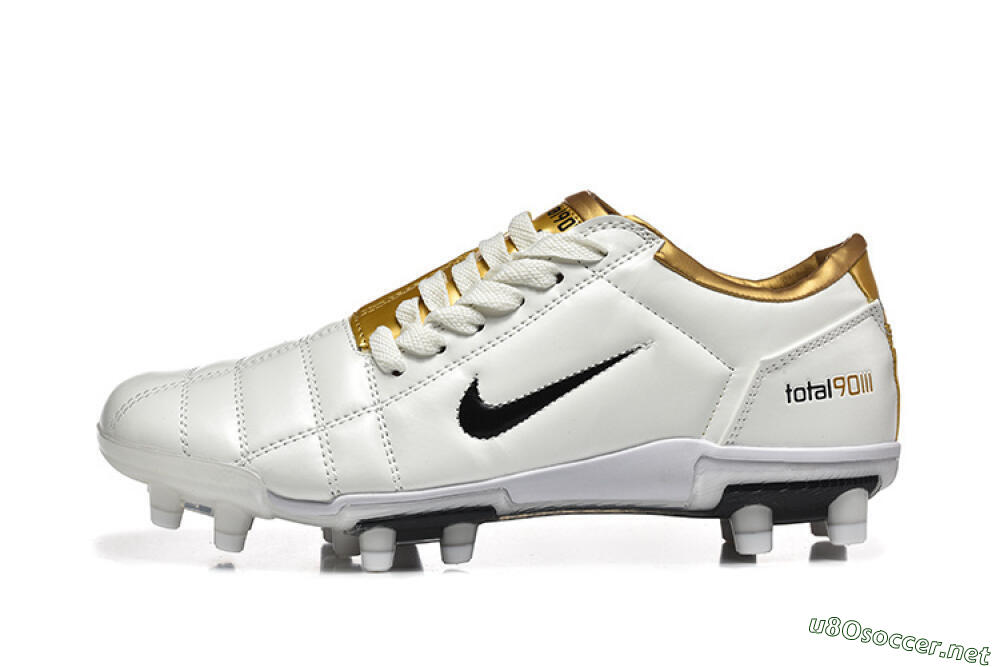 Men's Nike Air Zoom Total 90 III FG Football Boots - White/Black/Gold 0