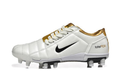 Men's Nike Air Zoom Total 90 III FG Football Boots - White/Black/Gold