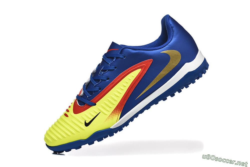 Men's Nike Phantom 6 Elite TF Football Shoes - Yellow/Red/Blue 8