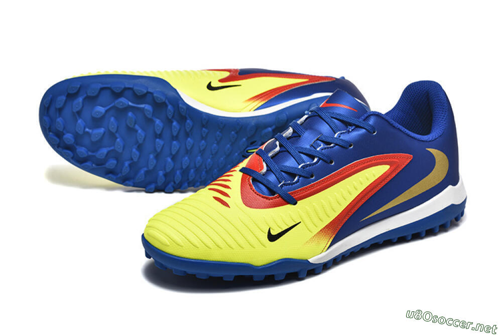 Men's Nike Phantom 6 Elite TF Football Shoes - Yellow/Red/Blue 3