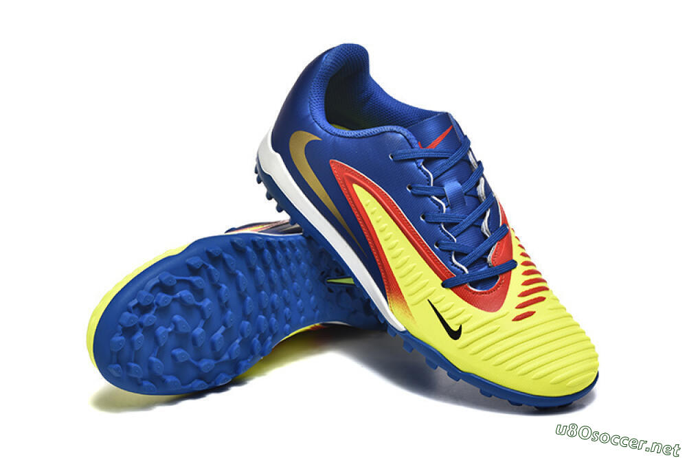 Men's Nike Phantom 6 Elite TF Football Shoes - Yellow/Red/Blue 4
