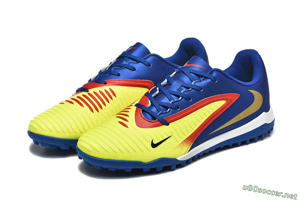 Men's Nike Phantom 6 Elite TF Football Shoes - Yellow/Red/Blue 5