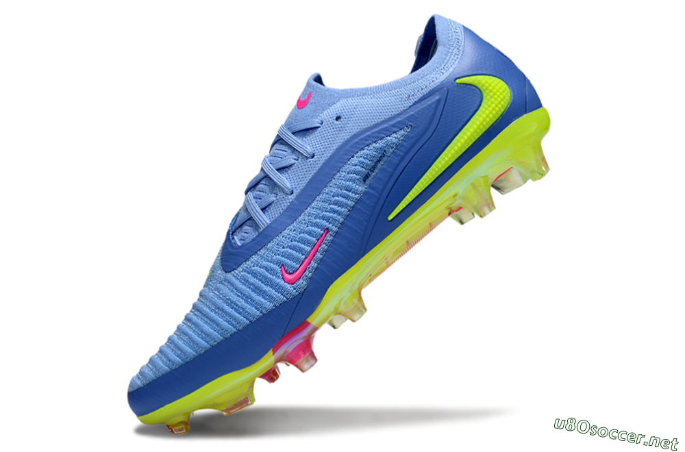Men's Nike Phantom 6 Elite FG Football Boots - Blue/Pink/Yellow 6