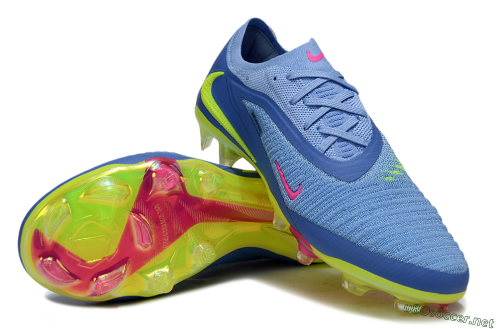 Men's Nike Phantom 6 Elite FG Football Boots - Blue/Pink/Yellow 4