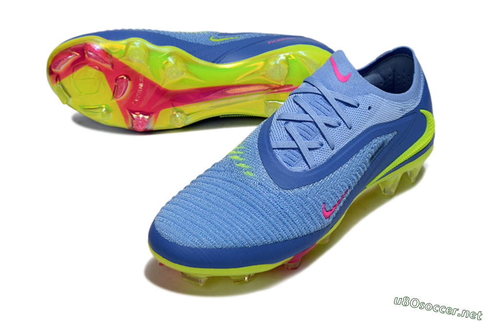 Men's Nike Phantom 6 Elite FG Football Boots - Blue/Pink/Yellow 3