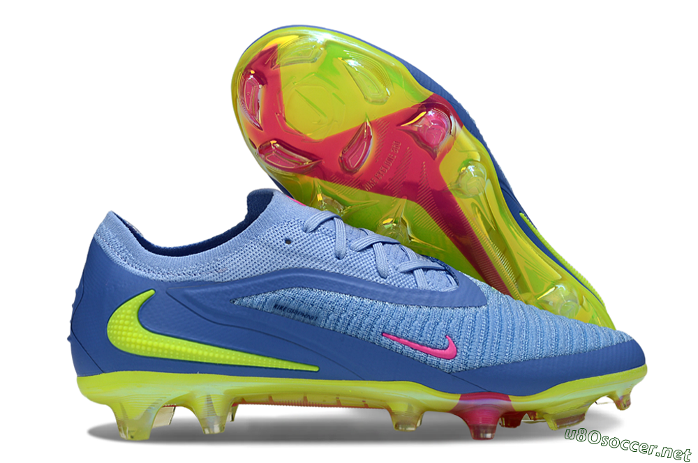 Men's Nike Phantom 6 Elite FG Football Boots - Blue/Pink/Yellow 2