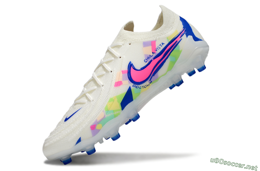 Men's Nike Phantom GX 2 Elite AG Football Boots - White/Blue/Pink 6