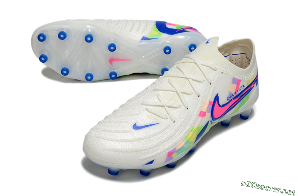 Men's Nike Phantom GX 2 Elite AG Football Boots - White/Blue/Pink 3
