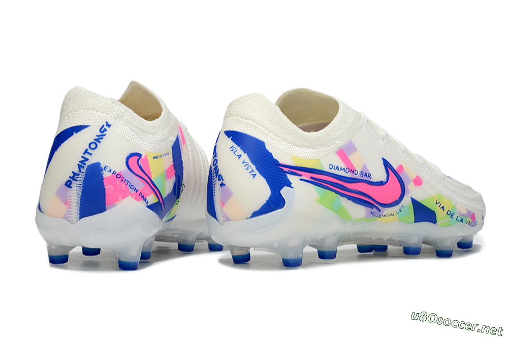 Men's Nike Phantom GX 2 Elite AG Football Boots - White/Blue/Pink 7
