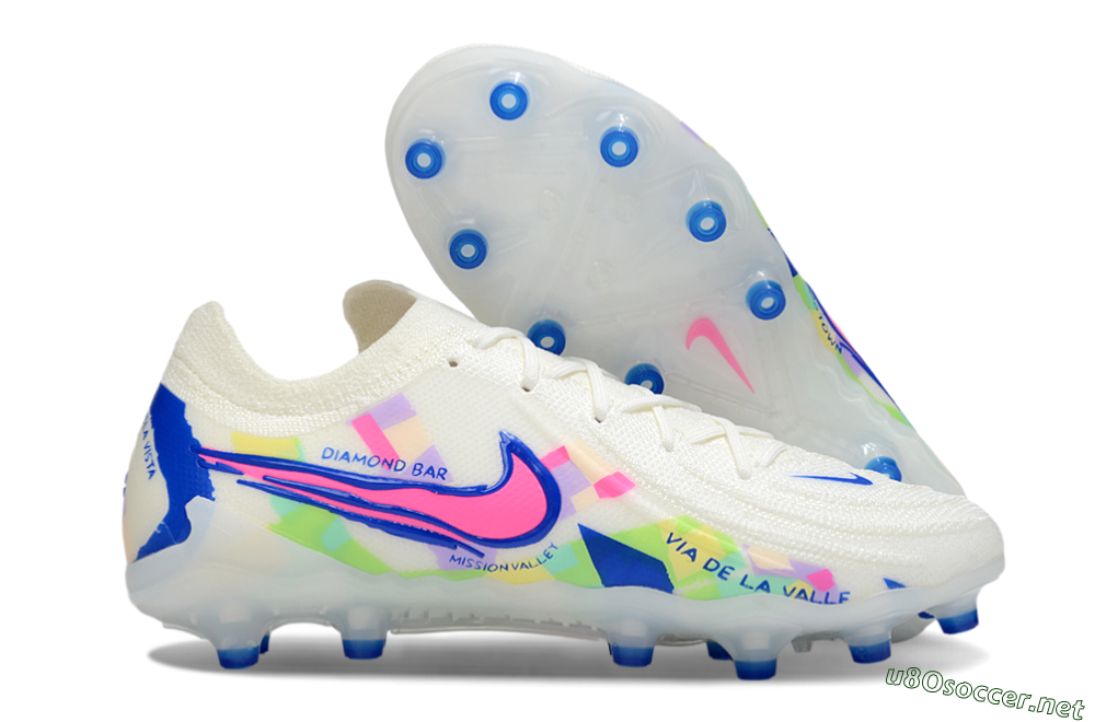 Men's Nike Phantom GX 2 Elite AG Football Boots - White/Blue/Pink 2