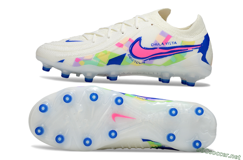 Men's Nike Phantom GX 2 Elite AG Football Boots - White/Blue/Pink 1