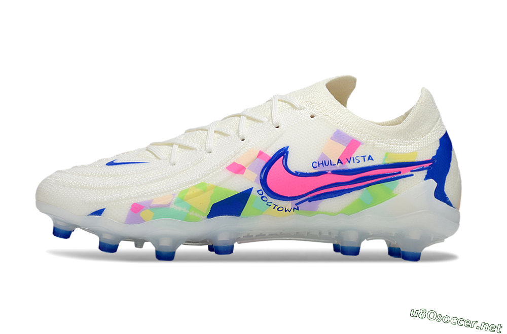 Men's Nike Phantom GX 2 Elite AG Football Boots - White/Blue/Pink 0