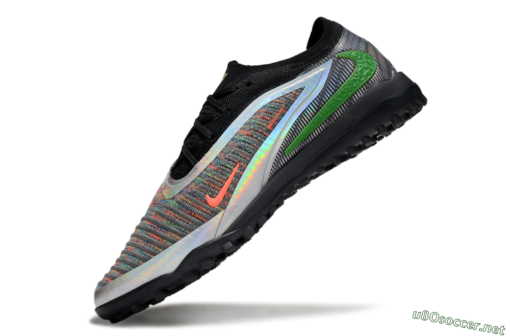 Men's Nike Phantom 6 Elite TF Football Shoes - Grey/Silver/Black 5