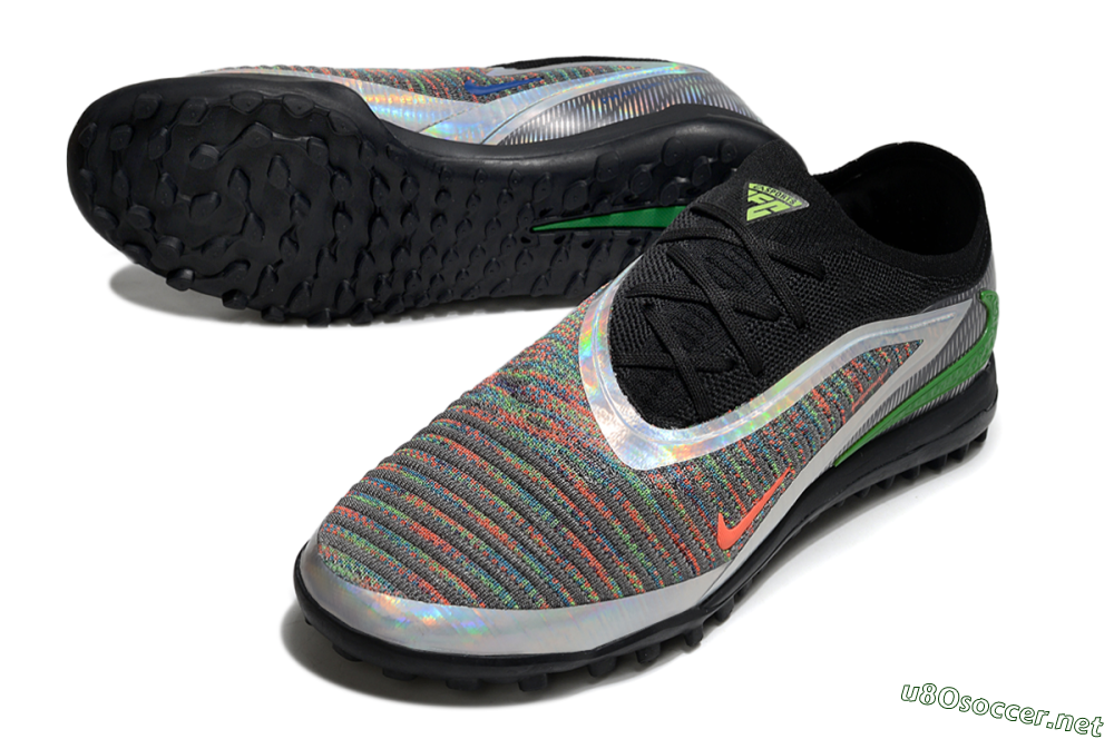 Men's Nike Phantom 6 Elite TF Football Shoes - Grey/Silver/Black 3