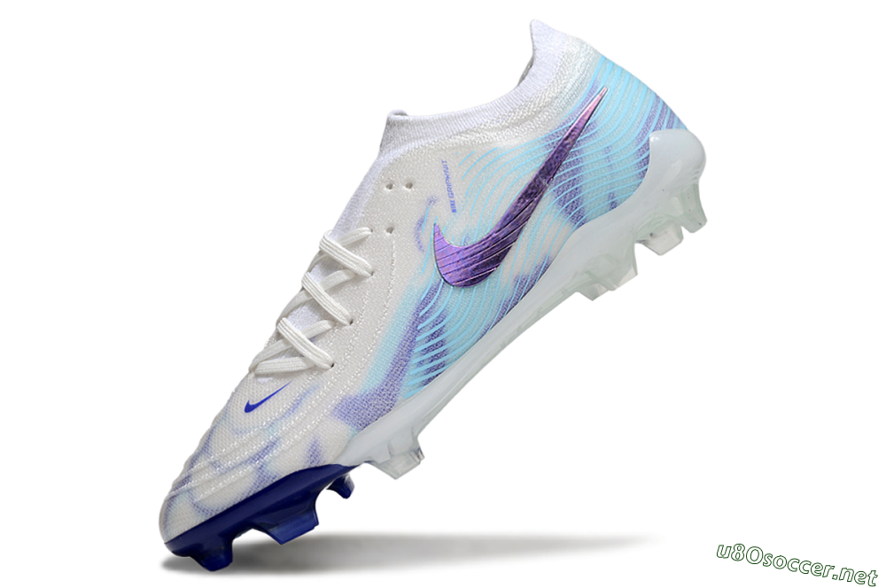 Men's Nike Phantom GX 2 Elite FG Football Boots - White/Purple/Jade 5