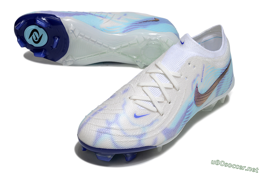Men's Nike Phantom GX 2 Elite FG Football Boots - White/Purple/Jade 3