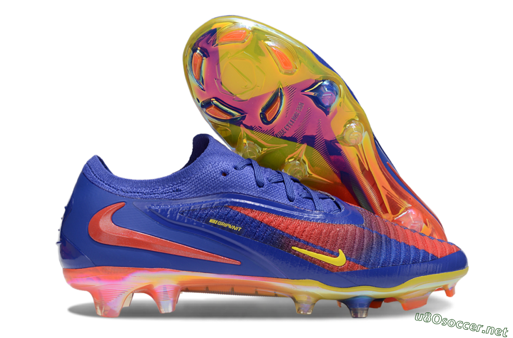 Men's Nike Phantom 6 Elite FG Football Boots - Blue/Red/Yellow 2