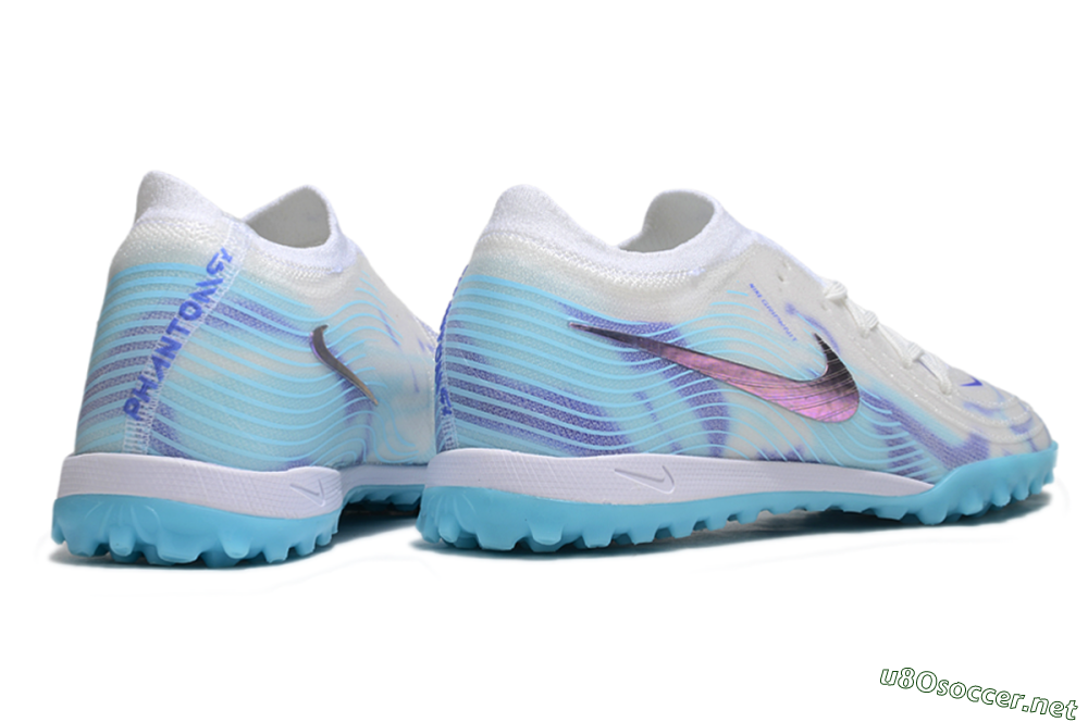 Men's Nike Phantom GX 2 Elite TF Football Shoes - White/Purple/Jade 6