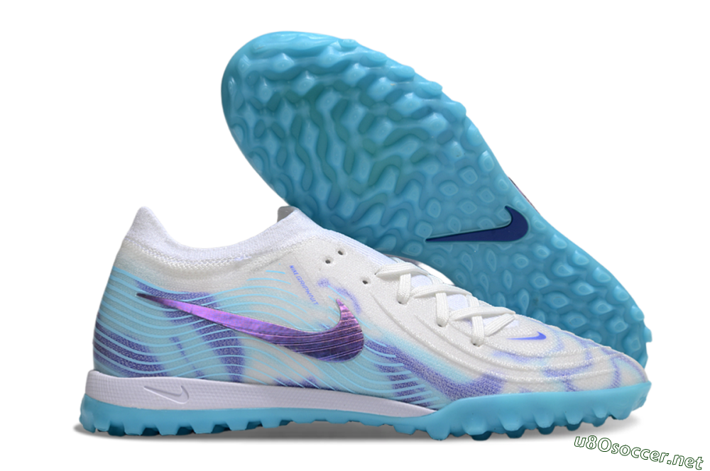 Men's Nike Phantom GX 2 Elite TF Football Shoes - White/Purple/Jade 2
