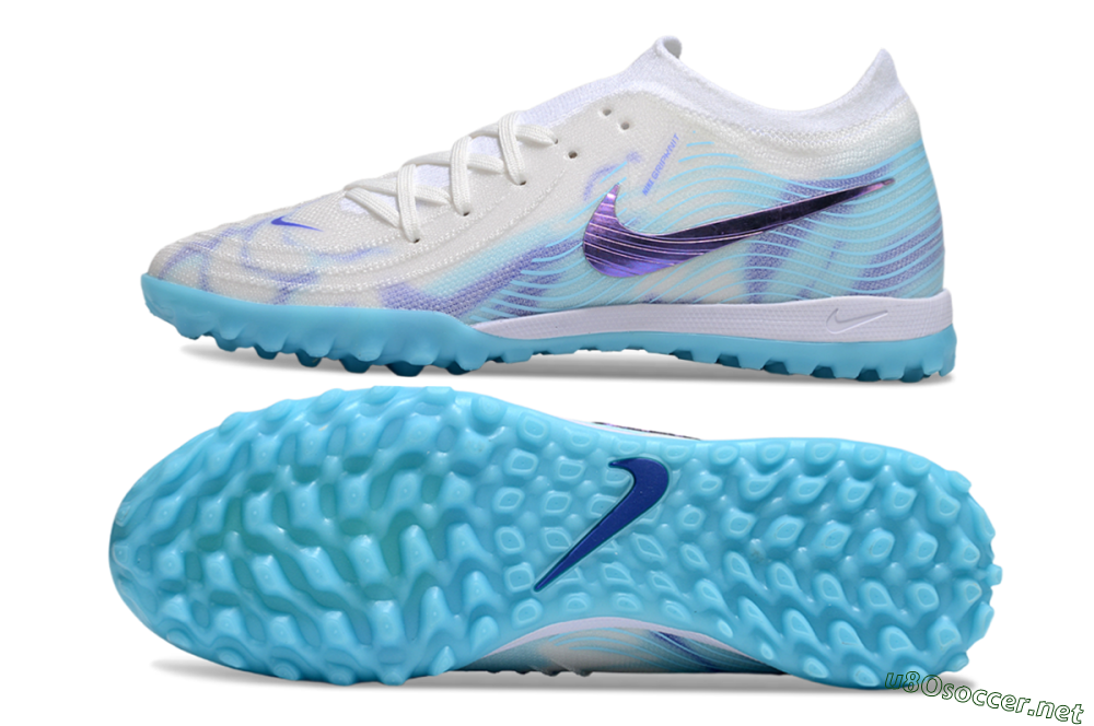 Men's Nike Phantom GX 2 Elite TF Football Shoes - White/Purple/Jade 1