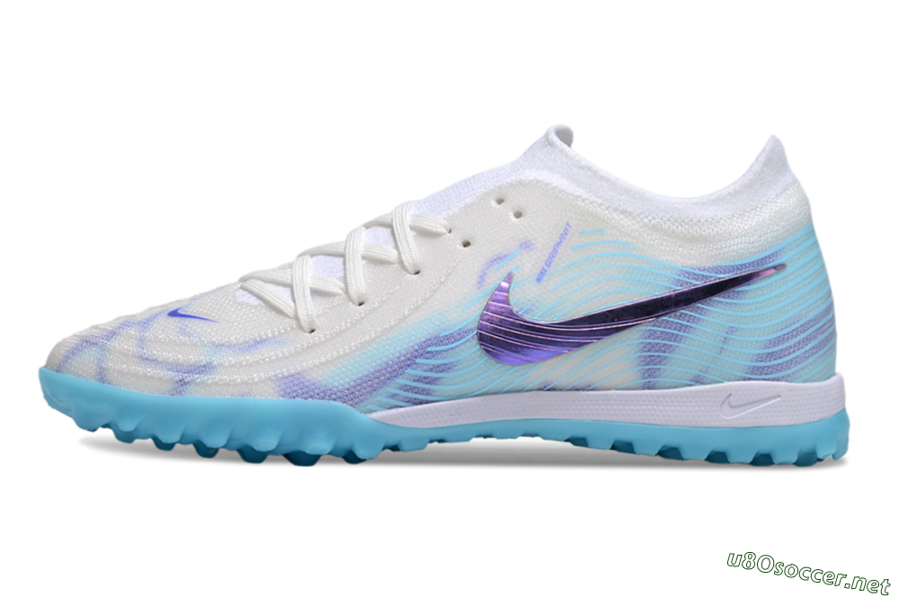 Men's Nike Phantom GX 2 Elite TF Football Shoes - White/Purple/Jade 0