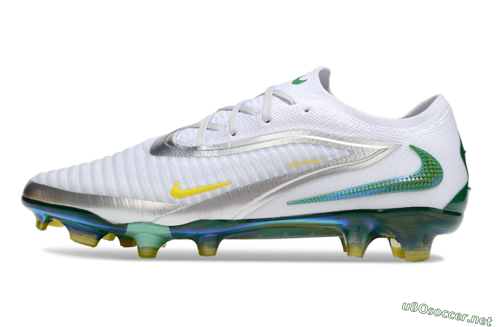 Men's Nike Phantom 6 Elite FG Football Boots - White/Silver/Yellow 0