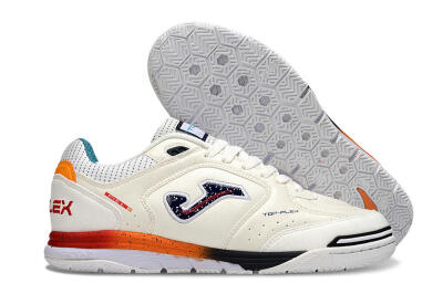 Men's Joma Top Flex IC Football Shoes - White/Black/Red