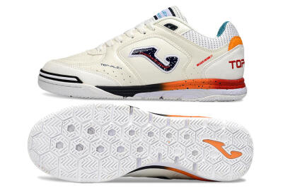 Men's Joma Top Flex IC Football Shoes - White/Black/Red