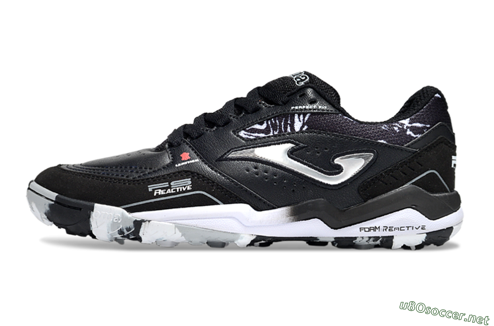 Men's Joma Top Flex TF Football Shoes - Black/Silver/White 0