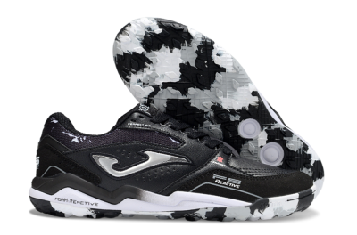 Men's Joma Top Flex TF Football Shoes - Black/Silver/White