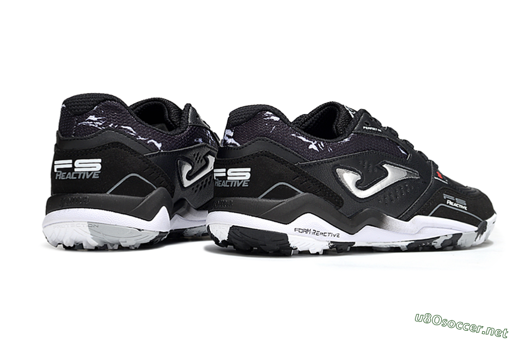 Men's Joma Top Flex TF Football Shoes - Black/Silver/White 6