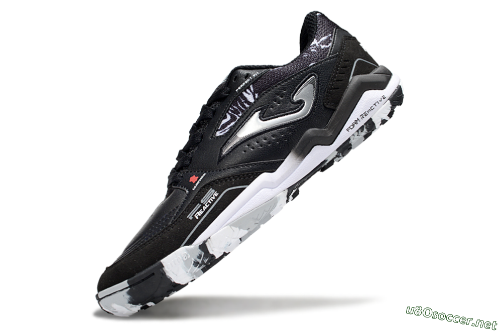 Men's Joma Top Flex TF Football Shoes - Black/Silver/White 5